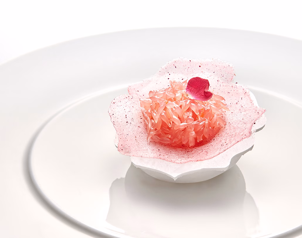 Dessert à l'eau de rose et pamplemousse Rosa Norohy